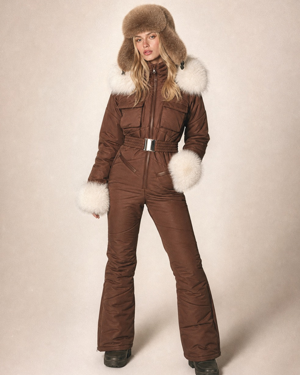 The Cocoa Ski Suit | Pretty Little Thing