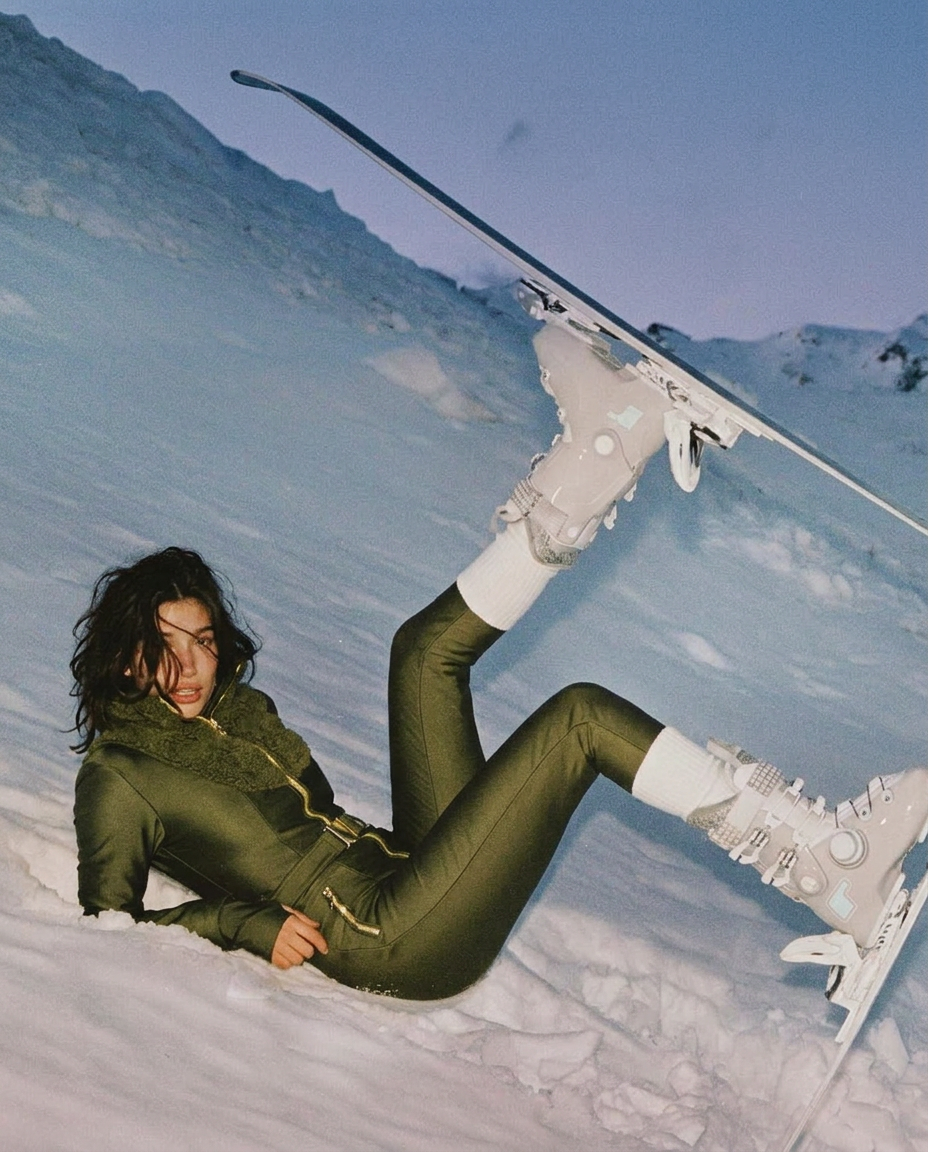 Khaki Sherpa Ski Suit | My Sunday Ski